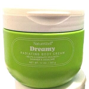 NatureWell Dreamy Radiating Body Cream with Shimmer and Squalane 12 oz Jar